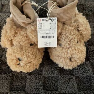 Cozy Tan Bear Slippers for Kids